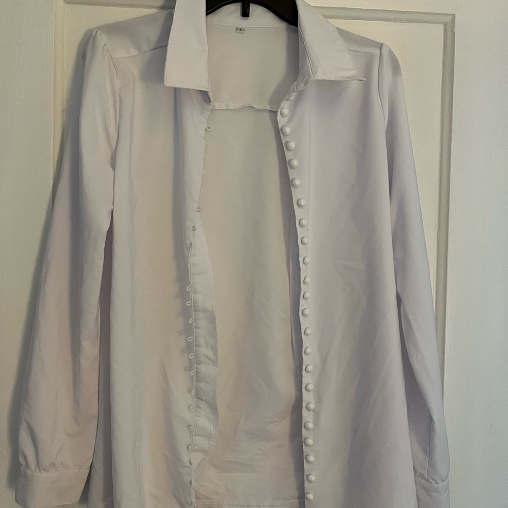 Elegant White Button-Down Blouse